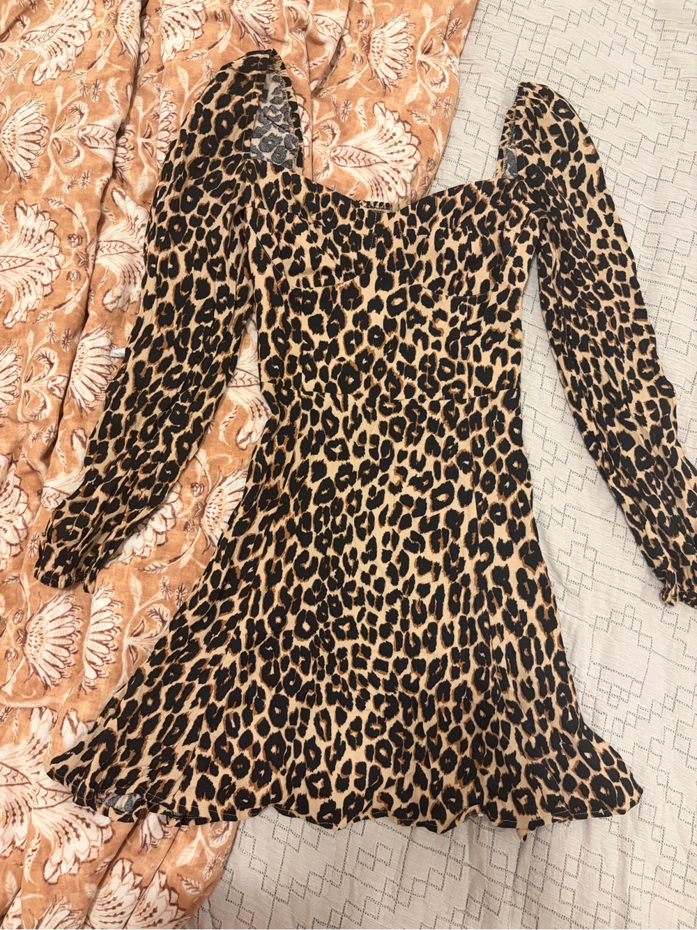 Reformation Leopard Print Mini Dress - Tan and Black